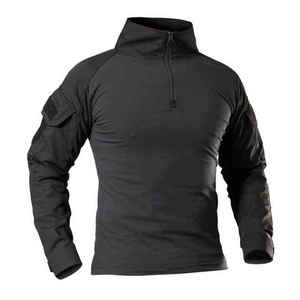 Chaqueta Táctica Unisex Verde Oliva y Negra con Media Cremallera para Detección de Agujas, Uso de Guardia, Material Poliéster/Algodón, Todas las Estaciones - Product Image 2