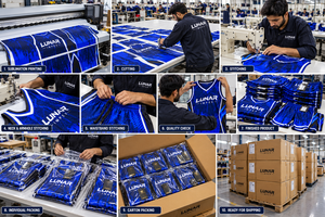 Ensemble d'uniformes de basketball personnalisés de haute qualité, bleu et noir, sublimation, 100% polyester, respirant, respectueux de l'environnement, maillot sans manches - Product Image 6