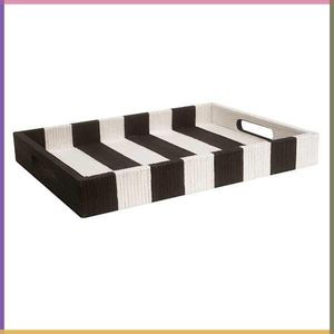 Plateau rectangulaire classique en résine incrustée, finition brillante raffinée, décoration élégante pour la maison, plats de service fonctionnels, durables - Product Image 6