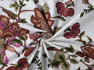 Ensemble de draps en coton pur à fleurs marron, base blanche, lit double, literie avec housses de coussin - Product Image 4