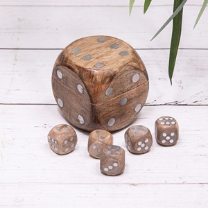 Jeu de dés en bois sculpté avec boîte de rangement, durable, multicolore, pour jeux de société, jeux de table, décoration intérieure - Product Image 4
