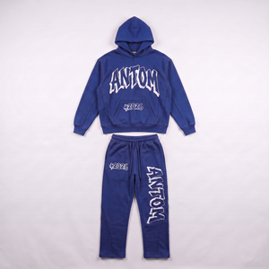 Custom Plus Size Winter Sweatsuit <b>Men's</b> 100% Cotton Anti-Bacterial Breathable Quick Dry <b>Pullover</b> Hoodie Screen Printed Logo - Product Image 5