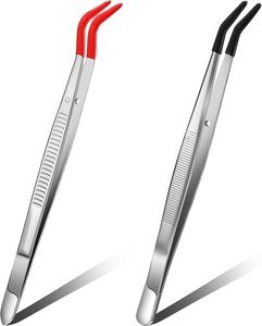 Pinzas UBI UBI-2086 con Punta Dentada Antideslizante, 2 Piezas, Duraderas, de Precisión, Recubiertas de Goma, de Acero Inoxidable, con Agarre Suave para Pestañas - Product Image 1