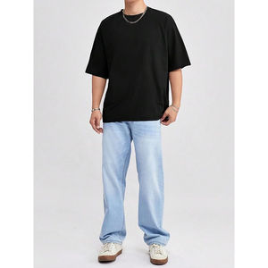 T-shirt pour homme durable, 100% coton, respirant, léger, gris, col rond, manches courtes, logo personnalisé, vente en gros, t-shirt d'été - Product Image 3