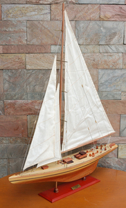 Modèle de voilier moyen Ranger, modèle de yacht à voiles, modèle de bateau en bois artisanal, décoration nautique, décoration de la maison, 60Lx12Wx76H cm - Product Image 2