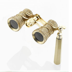 Binoculares modernos de metal plateado y dorado de dos tonos. Diseño elegante, minimalista y compacto disponible a precios de mayorista. - Product Image 3