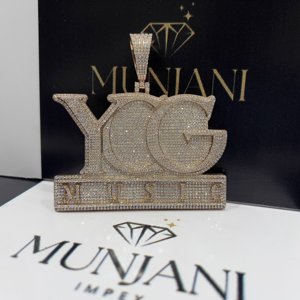 Collares de Plata de Ley 925 con Diamantes de Moissanita VVS, Certificado IGI, Colgante de Oro Rosa de Dos Tonos, Cierre Personalizado con Nombre, Letra, Estilo Rapero - Product Image 1
