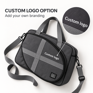 Sac de transport personnalisé pour raquette de squash avec poche avant zippée arrondie et bandoulière réglable pour équipement de sport - Product Image 2
