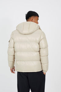 Chaqueta Acolchada con Capucha para Hombre, de Alta Calidad, Lisa, con Cierre, para Invierno Extremo, con OEM ODM - Product Image 3