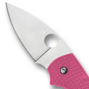 Navajas Plegables Compactas Rosas con Hoja de Acero Inoxidable Pulido de Borde Liso, Mango con Patrón de Diamante, Orificio Circular para el Pulgar y Detalles Plateados - Product Image 5