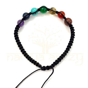 Adjustable Black Cord 7 Chakra <b>Bracelet</b> Yoga Meditation Healing <b>Crystal</b> Beads Handmade Spiritual Jewelry for Women Men - Product Image 4