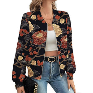 Front Button Closure <b>Womens</b> Sheep Skin Bomber <b>Jackets</b> Customizable High Quality Lightweight Outerwear Tops Best Casual - Product Image 2
