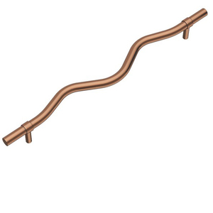 Unique Wave Shaped Satin <b>Brass</b> Cabinet Handle Vintage <b>Antique</b> Bronze Furniture Pull Handle Drawer Closet Dresser Hardware - Product Image 4