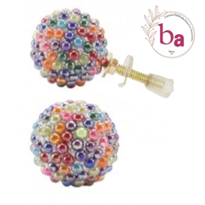 Boutons de tiroir d'armoire cloutés en perles de résine de couleurs mélangées de style moderne et poignée de traction pour la cuisine, la chambre, la salle de bain et l'armoire - Product Image 1