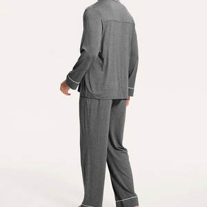 Conjuntos de Pijamas Personalizados con el Nombre de tu Marca para Hombre, Ropa de Dormir de Manga Larga, Pijamas de Jersey Orgánico, Traje de Noche - Product Image 5