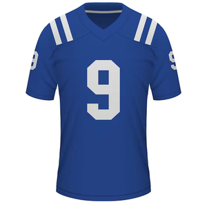 Maillot de football américain pour homme BRG, violet, numéro 3, col en V, manches courtes, en polyester, avec broderie, pour équipe de football américain - Product Image 2