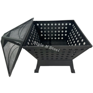 Modern <b>fire</b> <b>pit</b> Iron <b>Fire</b> <b>Pit</b> with Heat Resistant Paint Freestanding Design Coal/Wood Burning Outdoor Heater - Product Image 2