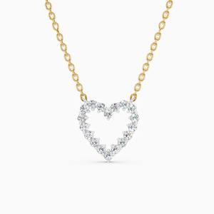 Collier cœur éternel en diamant cultivé en laboratoire de 0,684 ct en or jaune, blanc et rose 9 carats - Product Image 1