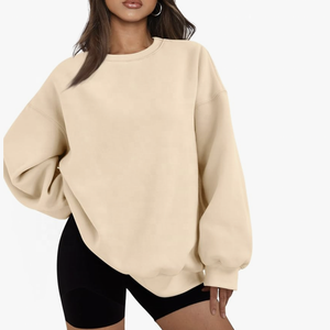 100% Cotton Oversized Sweatshirt <b>Crewneck</b> <b>Sweater</b> 100% Cotton Full Sleeve Customize Color Women's Streetwear Sweatshirts - Product Image 4