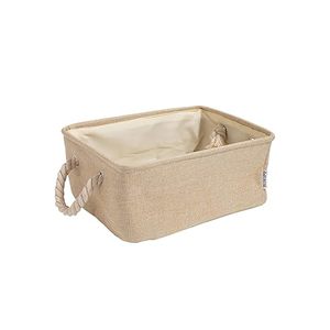 Customised Handwoven Sustainable Folding Cloth <b>Storage</b> Cube Stocked <b>Square</b> <b>Storage</b> <b>Basket</b> with Cotton Rope Handle for Toys - Product Image 1
