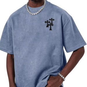 Camiseta estampada para hombre, oversize, de corte holgado, hombros caídos, manga corta, informal, de algodón, estilo streetwear, top oversize para hombre. - Product Image 1