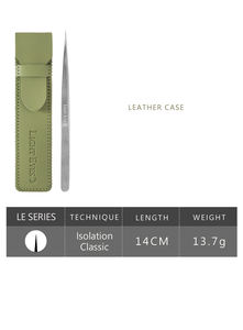 Pince à épiler droite avec extension de cils en cuir vert - Product Image 4