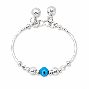 925 sterling silver BLUEeye bangle sterling silver <b>bead</b> <b>bracelet</b> blue eye <b>bracelet</b> adjustable silver bangle protection jew - Product Image 4
