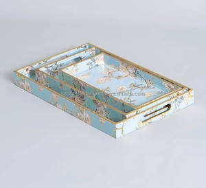 ถาดเสิร์ฟชา/กาแฟทำจากไม้สไตล์งานฝีมือพร้อมสติกเกอร์ดีไซน์เคลือบเครื่องใช้ในร้านอาหารและโรงแรมเครื่องครัว - Product Image 3