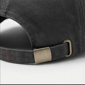 Dark Grey Washed Canvas Baseball <b>Cap</b> <b>Plain</b> Adjustable Vintage Style Trending Unique Design Men Gear Shade Breathable - Product Image 6