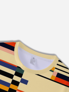 Men's Color Contrast Striped Pattern Round Neck And Short Sleeve <b>T</b>-<b>shirt</b> Summer Casual Casual Chic Men's <b>T</b>-<b>shirt</b> - Product Image 2