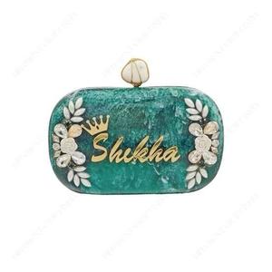 Pochette en résine acrylique avec perles et strass, sac de soirée élégant pour mariage, fête, voyage, capacité jusqu'à 1L - Product Image 3