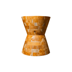 ARTERRA Meubles de salon de luxe, table d'appoint en teck faite à la main, style rustique, motif de grain naturel, studio - Product Image 1