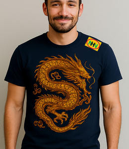 เสื้อยืดคอตตอนพิมพ์ลายพรีเมียม ระบายอากาศได้ดี ไซส์ใหญ่พิเศษ ป้องกันขนร่วง โลโก้ด้านหน้าสั่งทำได้ ขายส่งสำหรับผู้ค้าปลีก - Product Image 2