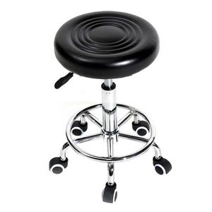 Height <b>Adjustable</b> Mobile Swivel <b>Bar</b> <b>Stool</b> with PU Leather Padded Round Seat and Lines 360 Rotation <b>Bar</b> <b>Stool</b> - Product Image 6