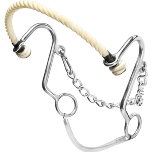 Mors de cheval Hackamore Little S en acier inoxydable poli, embout lisse, qualité supérieure, pour cavalier vétérinaire - Product Image 5