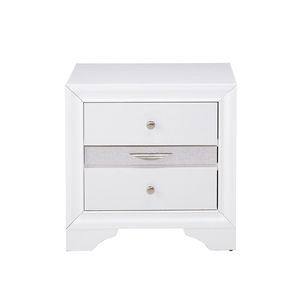 Comodino bianco con 2 cassetti e 1 cassetto per gioielli - Product Image 1