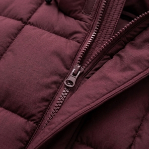 Men's <b>Burgundy</b> Hooded <b>Puffer</b> <b>Jacket</b> Padded Winter Coat Warm Zip Up Outdoor Streetwear Custom Private Label Apparel OEM ODM - Product Image 6
