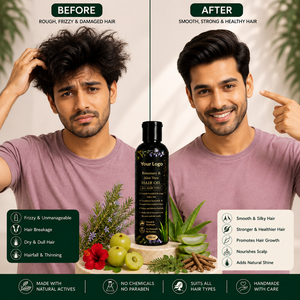 Aceite Capilar de Romero y Aloe Vera con Tu Logotipo, para Todo Tipo de Cabello, Aceite Reparador Natural a Base de Hierbas, 100 ml - Product Image 3