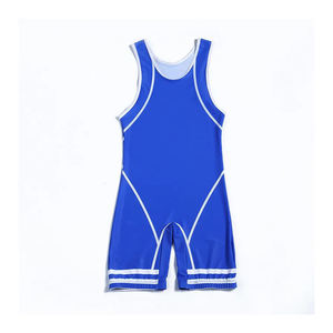 Combinaison de lutte pour adultes sur mesure avec tissu extensible en spandex/polyester respirant et à séchage rapide - Product Image 1