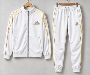 Wholesale ZIAKOT Industry <b>Men</b> Green Tracksuit Set Stand Collar Zip <b>Jacket</b> and Jogger Pants Color Blocking Sporty Outfit - Product Image 2