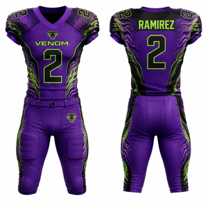 Uniforme de football américain à col rond, personnalisable, vente en gros, anti-humidité, séchage rapide, respirant, léger, flexible, durable, renforcé - Product Image 6