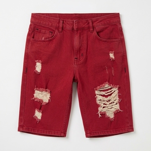 Men Cotton Denim Shorts Casual <b>Jean</b> Shorts Knee Length <b>Raw</b> <b>Hem</b> Summer Clothing Wholesale Supplier - Product Image 2