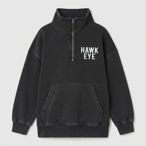 Custom Kids Oversized <b>Half</b> <b>Zip</b> <b>Sweatshirt</b> Custom Heavyweight Cotton Hoodie Unisex Drop Shoulder Streetwear Leisure Top - Product Image 1