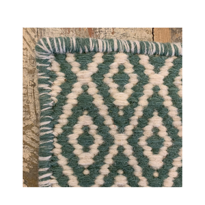 Tapis en laine tissé à la main à motif losanges, tapis géométrique à poils épais, tapis fait main pour salon, chambre, hôtel, décoration intérieure - Product Image 4