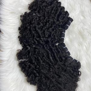 Venta al por mayor VQ pelo doble trama doble dibujado birmano rizado color negro sin procesar Remy vietnamita extensiones de cabello humano para el cabello - Product Image 1