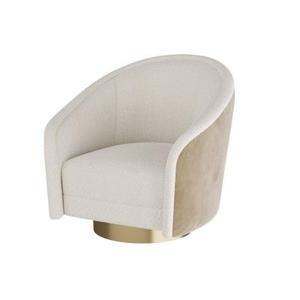 Sillón Nórdico Moderno Ecológico Plegable Tapizado en Terciopelo con Estructura de Madera para Sala de Estar y Oficina en Casa, Silla Giratoria Decorativa - Product Image 1