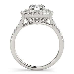 Ensemble de bagues de fiançailles et de mariage avec double halo de diamants ronds cultivés en laboratoire certifiés IGI, en or 10K 14K 18K plaqué rhodium, argent 925 935 - Product Image 4