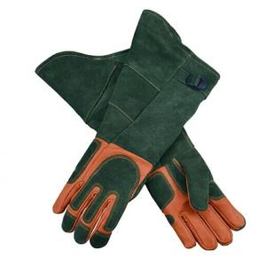 Wholesale Safety Gloves <b>Heat</b> Fire Resistant Goat Grain & Cowhide Split Leather Mig Tig Welder Welding Safety Working Gloves - Product Image 3