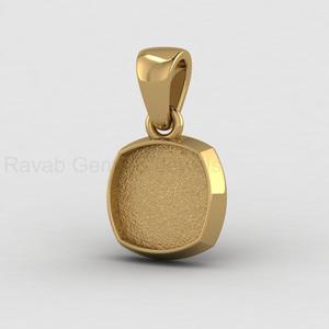 Handmade 925 Silver 14K Gold 10mm <b>Cushion</b> Blank Bezel Cup Cabochon Setting Charm Pendant DIY Resin Keepsake Jewelry Findings - Product Image 2