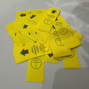 Tùy Chỉnh Bền Màu Vàng Vinyl Dính Cảnh Báo Dán Trái Đất Liên Kết Điểm Nối Đất Biểu Tượng Cho Điện Bao Bì Nhãn - Product Image 5